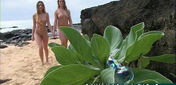  Nicole and Veronica I lesbians porn blonde beach fingers deep toy